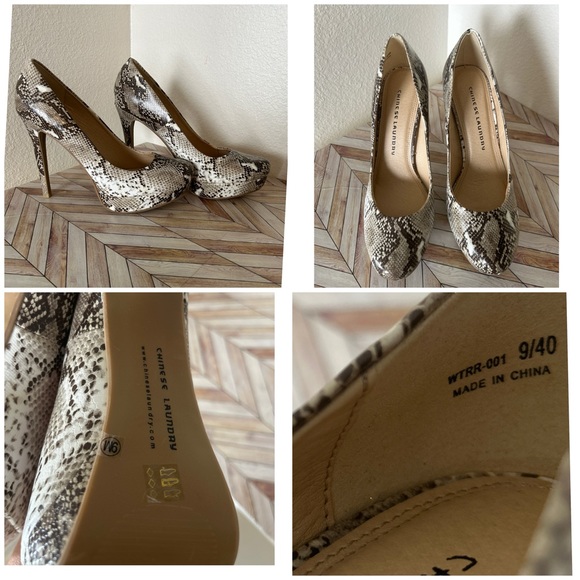 Chinese Laundry snake skin platform pumps - Picture 5 of 8